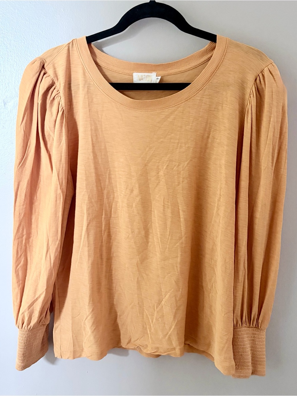 NATION LTD Marigold Pima Cotton Puff Sleeve Top Large
